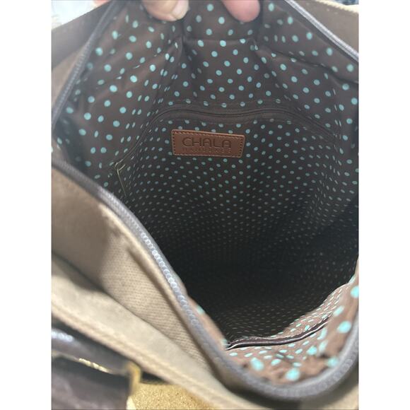 Chala Fox Tote Crossbody Bag – Appliqué Canvas & Faux Leather – Great Shape - Picture 5 of 10